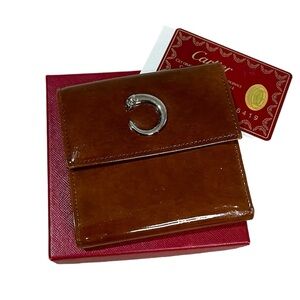 Cartier Panther women’s patent leather wallet with COA and box giftable